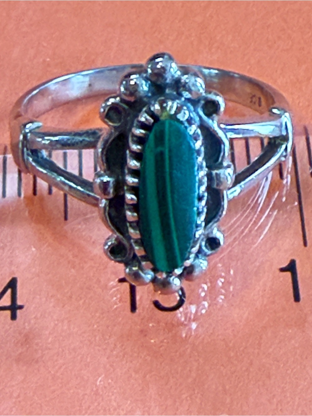 Sterling Silver Green Malachite Oval Ring - Women Jewelry